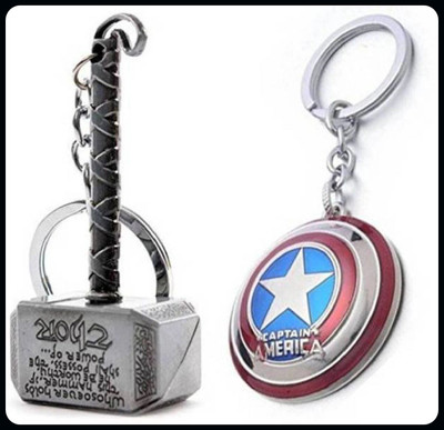 gtrp Keychain-Combo Pack of Superhero Thor and Captain America Shield Key Chain