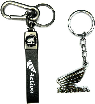 FLAMBE activa Leather Belt & Steel Logo Pack Of 2 Key Chain