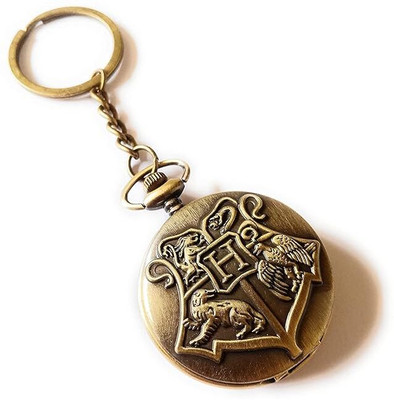 GKM Harry Potter Hogwarts Logo vintage style pocket watch keychain Key Chain