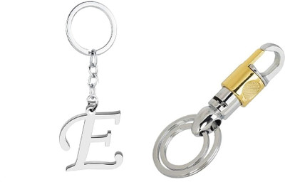 Mundkar Gold Hook & Alphabet -E Key Chain