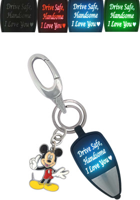 SHOKY LOOKS Attractive Colorful Drive Safe Light With Mickey Mouse Locking Lock Key Chain