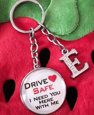 Meeko.com E letter with Glass drive safe key chain 01 Key Chain