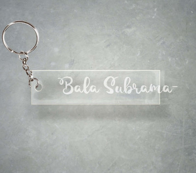 SY Gifts Bala Subramanian Name Transparent Engraving Keychain F1 975 Key Chain