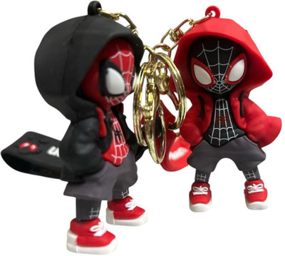 YUVAAN DOUBLE PENDANT COOL ANIME SPIDERMAN KEYCHAIN Key Chain