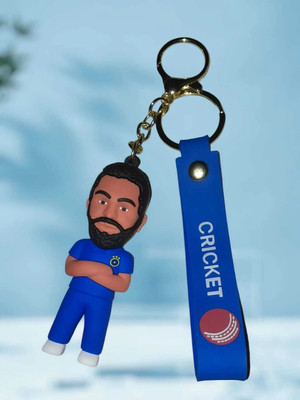 Jainjon Rohit Sharma(Hitman) 3D Miniature Silicon Keyring with Long Strap Cricket Key Chain