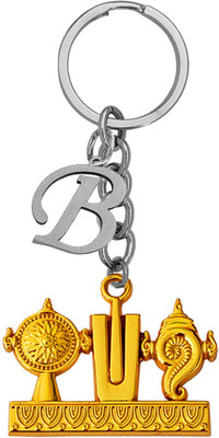 Shiv Jagdamba Tirupati Balaji Shanku Chakra Namam Initial Letter Alphabet - B Shivkey2022402 Key Chain