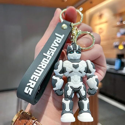 posxo Cute Transformers Robot 3D Keychain Comes With Strap & Bag Hook Key Chain