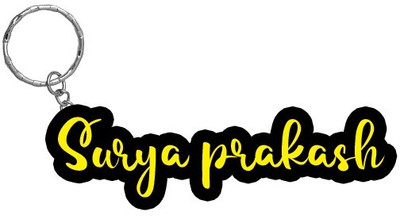 SY Gifts Surya prakash Name Black Yellow Name Keychain Key Chain