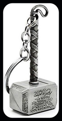 gtrp Trendy-Thor Silver Hammer Keychain, Thor Ragnarok Marvel Keychain Key Chain