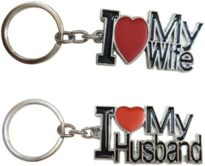PEARLISH I LOVE WIFE & I LOVE HUSBAND Keychain (Combo of 2) Q-1 Key Chain