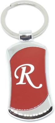 Augen SS Letter R Red Keychain Metal Initials for Car & Bike Anti-Rust (1 PK) Key Chain