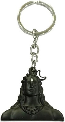 MORELL N-Adiyogi Statue Black Rust proof Keychain Metal | Black metal Double Sided Key Chain