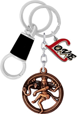 KYP Fashion Brown Shiva Idol Lord Shiva Dancing Natraj/Nataraja Statue LOVE Key Chain
