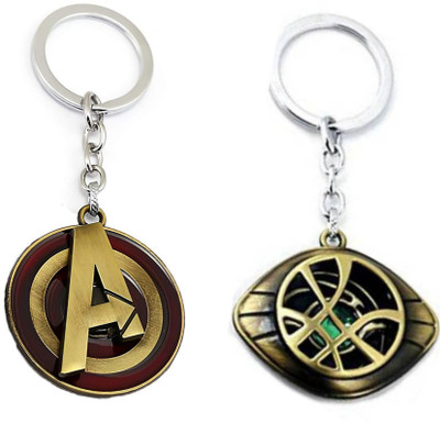 SRG Combo of Avengers logo Rotating keychain & Dr Eye Strange Rotating keychain_KC Key Chain