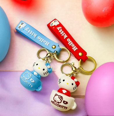 GKM Hello Kitty premium quality combo 3D keychain strap keyring for girls Key Chain