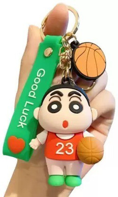 NSV Cute Shinchan Cartoon 3D Keychain With Strap Charm (Purple) Key Chain