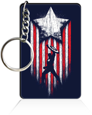 Party Gift Printed Wooden Rectangle Hero key ring Keychain PGRQ255KY (227) Key Chain
