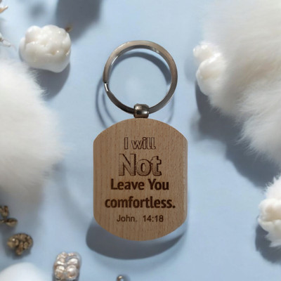 Mahatej Fashions Pack of 1 I will not Leave You Wooden Key Chain