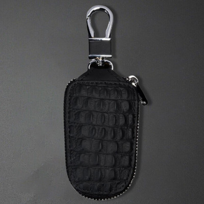 Lellow Car Key Case PU Leather Smart Cover Holder for Auto Remote Keyring Wallet-Black Key Chain
