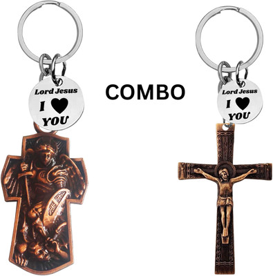 The Men Gift Double-Sided Lord Jesus Combo Keychain – Jesus Christ Key Ring Medal Com650-665 Key Chain