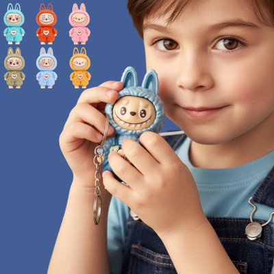 FlyTouch Funny Labubu Cartoon Keychain Toy Gift for Kids, Teens, and Adults Key Chain