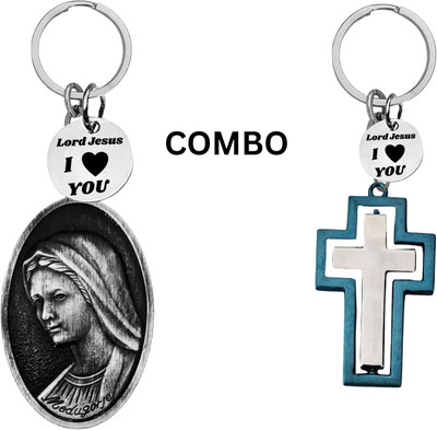 The Men Gift Double-Sided Saint Michael Keychain – Jesus cross keyring for Bike Com643-677 Key Chain