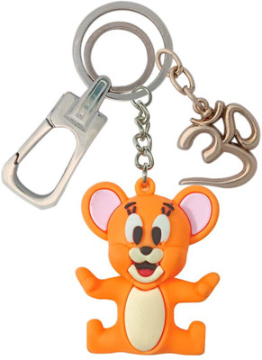SHOKY LOOKS Premium Rubber Finished Jerry With OM Stylish Locking Lock Key Chain