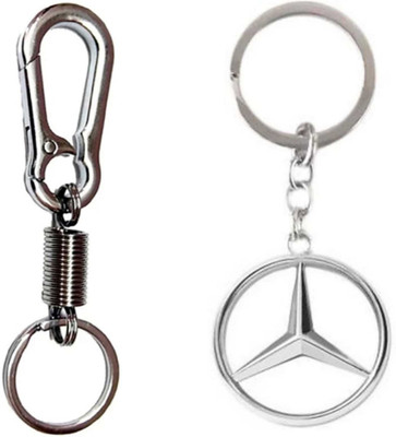 JAINSON MARTIN Combo of Mercedes logo & Spring Hook locking Metal keychain For Bike keychain Key Chain