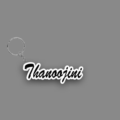 SY Gifts SYG Thanoojini Name Keychain White And Black Key Chain