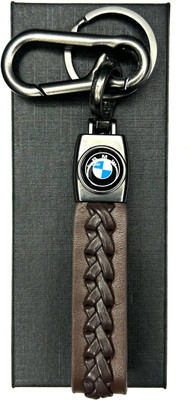 FLAMBE bmw Brown Cross Design Belt Keychain Key Chain