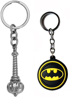 Meeko.com Lord Hanuman Gadda With Batman Rubber Key Chain Key Chain