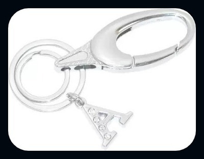 Meeko.com Alphabet Letter A Metal Keychain for Car Bike House Keys Key Ring Hook Silver-A Key Chain