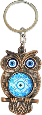 Blooming Box Brown Owl Shape Evil Eye Key Chain