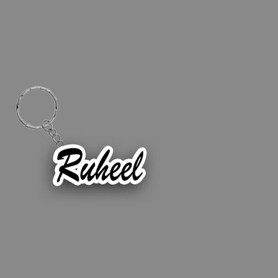 SY Gifts SYG Ruheel Name Keychain White And Black Key Chain