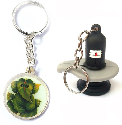 Meeko.com Lord Ganesha With Shivling Key Chain 01 Key Chain