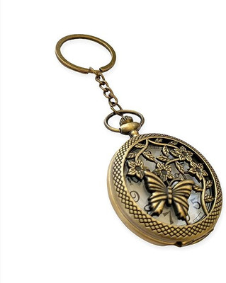 GKM Cute Butterfly Vintage style pocket watch keychain for boys & Girls Key Chain