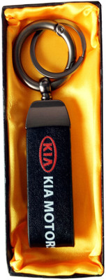 gtrp keychain-Stylish Leather Stripe KIA Metal Hook Locking for finished look Key Chain