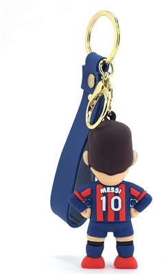 gtrp Blue Red Messi Stand 3D Rubber With Long Ribbon 02-New333 Key Chain