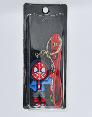 KEYCHAINS Premium Superhero-Themed Spiderman Key Ring with Stylish Red Strap Key Chain