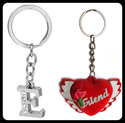 Meeko.com Best friend and Letter E keyring 03 Premium Key Chain