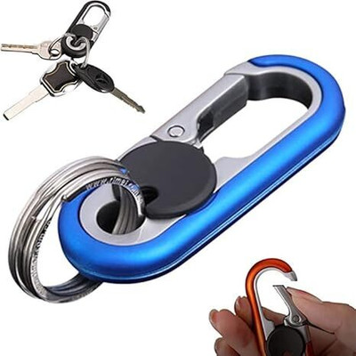 VAVSU Car Key Chain with Double Rings, Zinc Alloy Anti-Loss Car Carabiner Keychain Key Chain