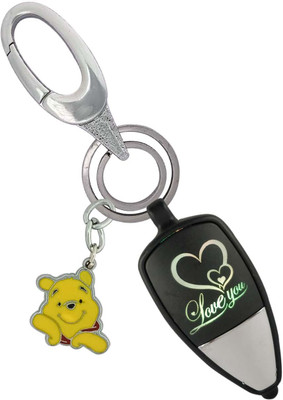 SHOKY LOOKS Colorful Love U Light Push Button ON/OFF With Phoo Locking Lock Key Chain