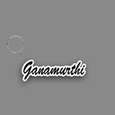 SY Gifts SYG Ganamurthi Name Keychain White And Black Key Chain