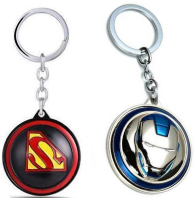 Jainsburys Combo of Superman Rotating keychain & Ironman Face Rotating keychain Key Chain