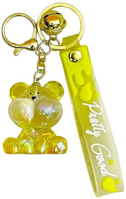 AMANVANI Fashionable Shining Transparent Panda Shaped Keychain For Men/Women Key Chain