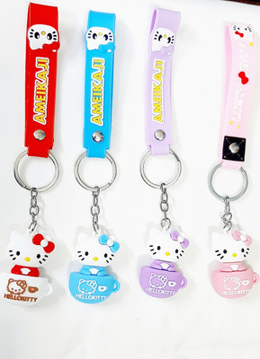 FC First Choice Cup Theme Kitty Rubber Keychain Set of 4 Key Chain