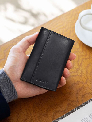 Sassora Genuine Leather Unisex Small Black Keycase-SSRA_A251 Key Chain