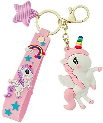 gtrp Cute Unicorn 3D Heavy Key chains and Key ring Holders Pink (Single Piece) Key Chain