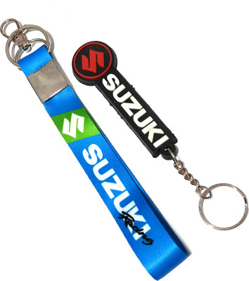 Meeko.com Suzuki logo rubber with suzuki tag Keychain for bike & car Key Chain