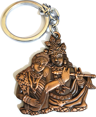 MISMIL Two Sided Radha Krishna copper Key Chain